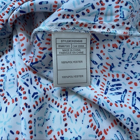 Cupcakes and Cashmere Off the Shoulder Blouse Womens Medium M Confetti Print - Picture 6 of 9